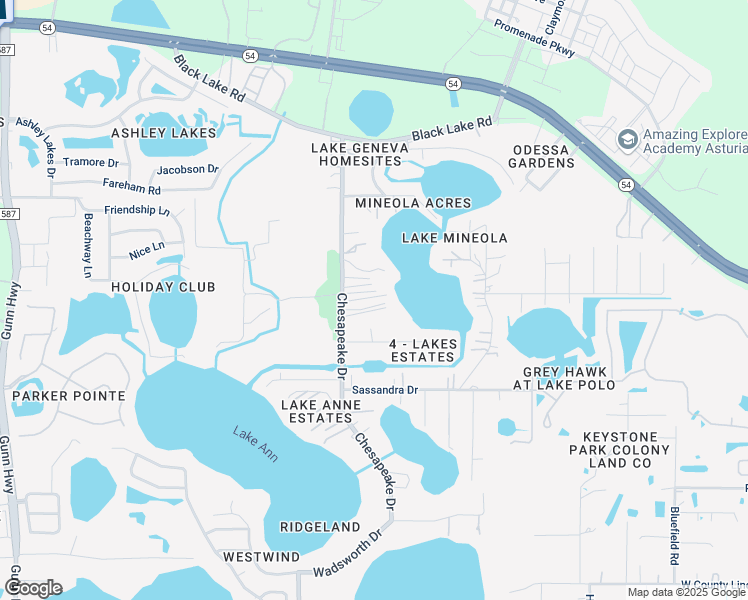 map of restaurants, bars, coffee shops, grocery stores, and more near 14434 Shangrila Lane in Odessa