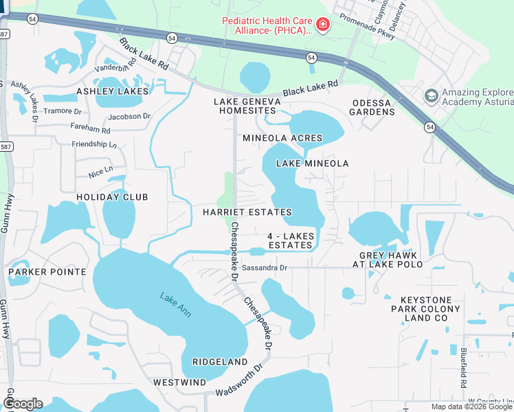 map of restaurants, bars, coffee shops, grocery stores, and more near 14434 Shangrila Lane in Odessa
