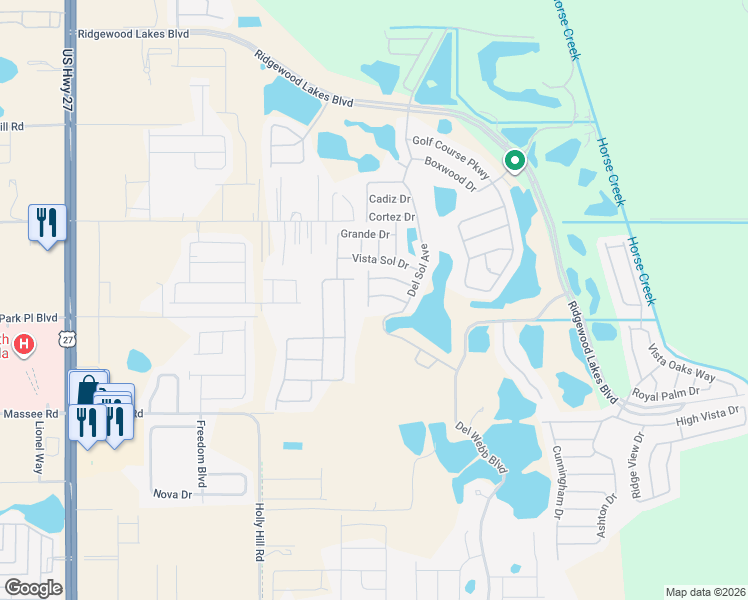 map of restaurants, bars, coffee shops, grocery stores, and more near 537 Playa Drive in Davenport