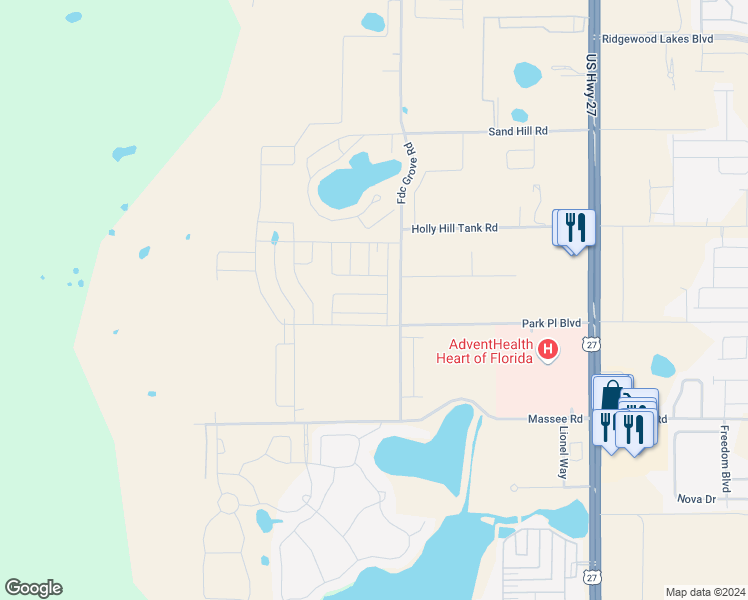 map of restaurants, bars, coffee shops, grocery stores, and more near 104 Park Place Boulevard in Davenport