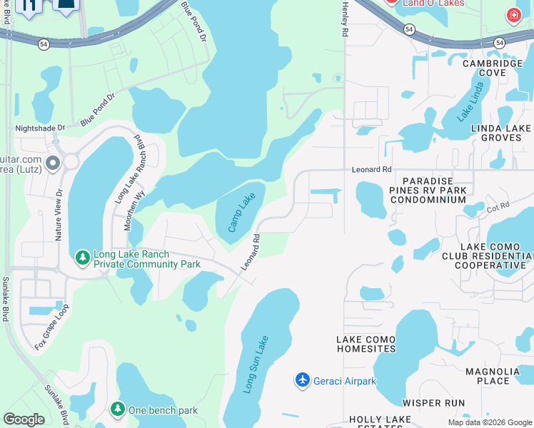 map of restaurants, bars, coffee shops, grocery stores, and more near 19528 Leonard Road in Lutz