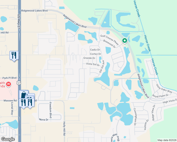 map of restaurants, bars, coffee shops, grocery stores, and more near 537 Playa Drive in Davenport