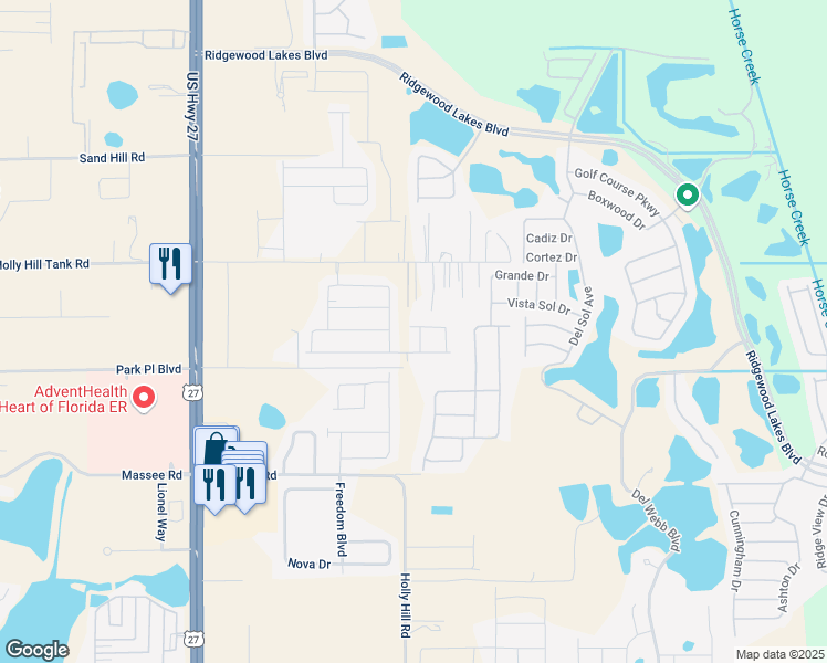 map of restaurants, bars, coffee shops, grocery stores, and more near 504 Novara Way in Davenport