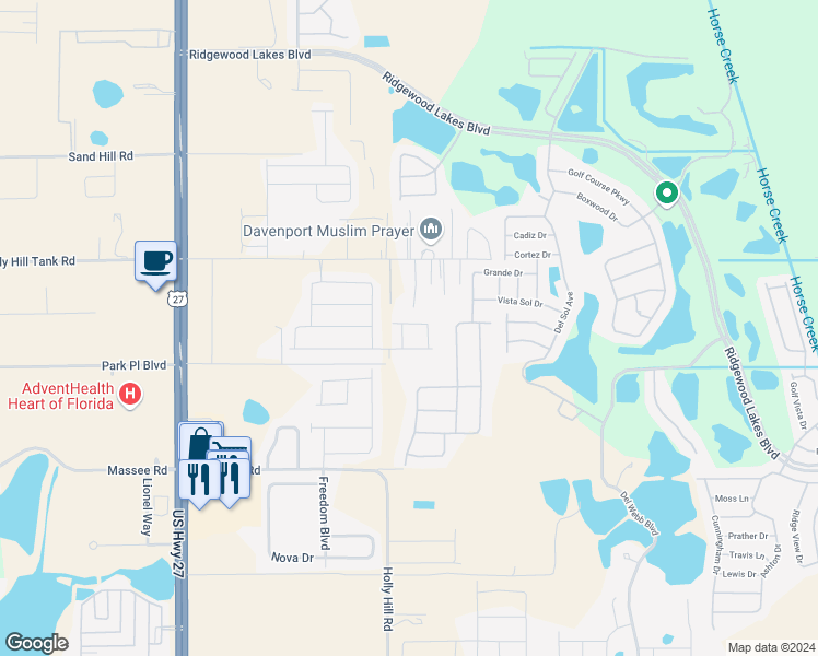 map of restaurants, bars, coffee shops, grocery stores, and more near 615 Pescara Ave in Davenport