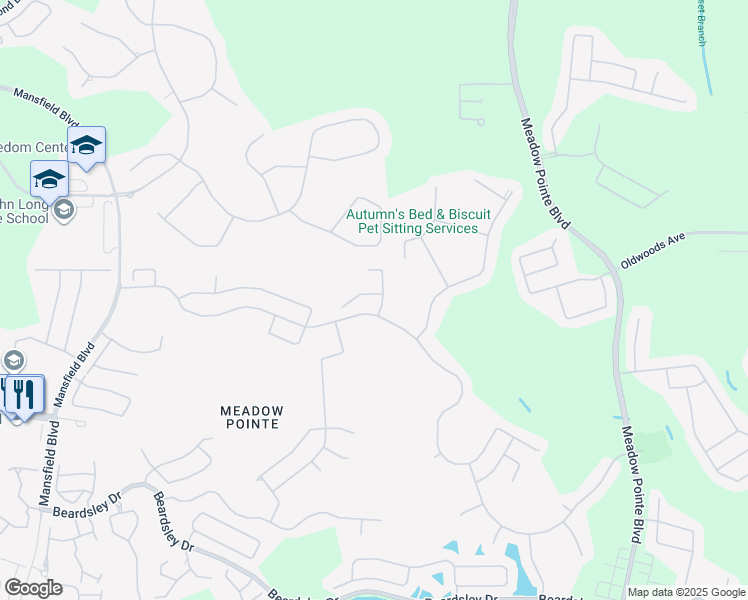 map of restaurants, bars, coffee shops, grocery stores, and more near 30926 Wooley Court in Wesley Chapel