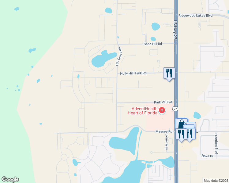 map of restaurants, bars, coffee shops, grocery stores, and more near Fdc Grove Road in Davenport