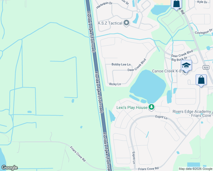 map of restaurants, bars, coffee shops, grocery stores, and more near 3709 Ricky Lane in St. Cloud
