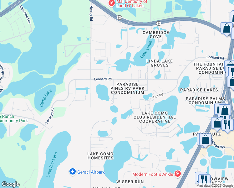 map of restaurants, bars, coffee shops, grocery stores, and more near 1840 Alto Lane in Lutz