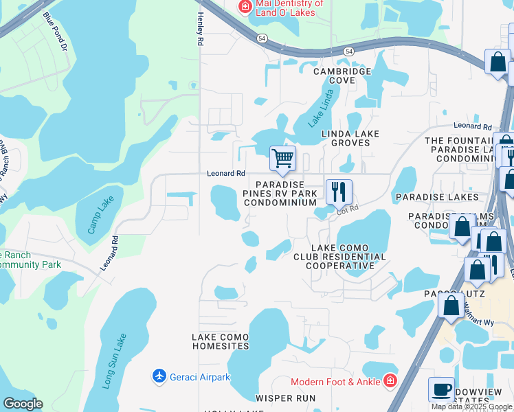 map of restaurants, bars, coffee shops, grocery stores, and more near 1840 Alto Lane in Lutz