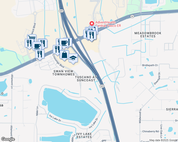map of restaurants, bars, coffee shops, grocery stores, and more near 1429 Villa Capri Circle in Odessa
