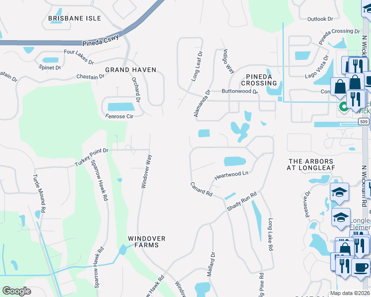 map of restaurants, bars, coffee shops, grocery stores, and more near 3706 Secluded Oak Court in Melbourne