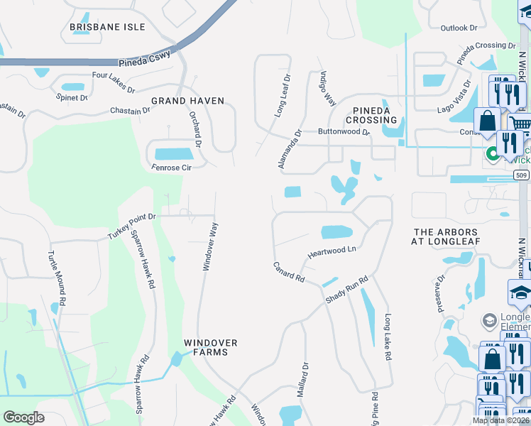 map of restaurants, bars, coffee shops, grocery stores, and more near 3706 Secluded Oak Court in Melbourne