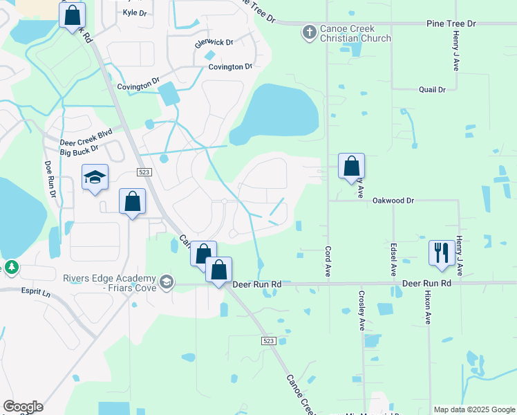 map of restaurants, bars, coffee shops, grocery stores, and more near 3910 Baja Drive in St. Cloud