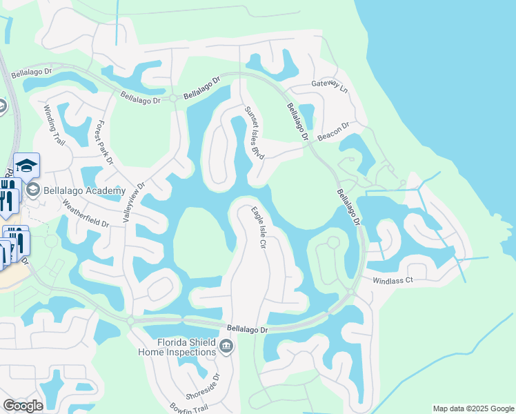 map of restaurants, bars, coffee shops, grocery stores, and more near 3780 Eagle Isle Circle in Kissimmee