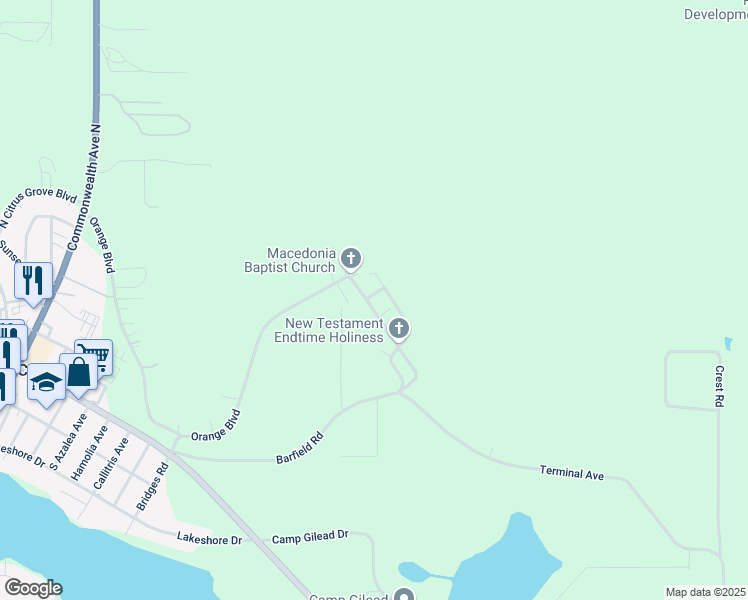map of restaurants, bars, coffee shops, grocery stores, and more near 536 Smith Road in Polk City