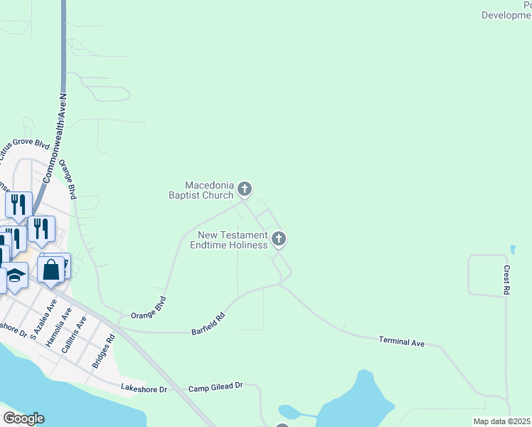 map of restaurants, bars, coffee shops, grocery stores, and more near 536 Smith Road in Polk City