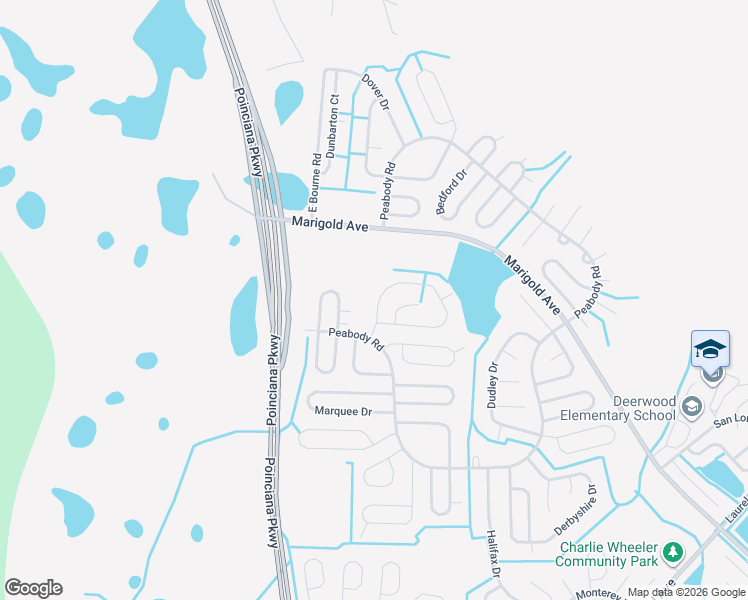 map of restaurants, bars, coffee shops, grocery stores, and more near 1117 Cambourne Drive in Kissimmee