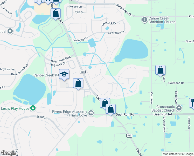 map of restaurants, bars, coffee shops, grocery stores, and more near 3682 Vega Creek Drive in St. Cloud