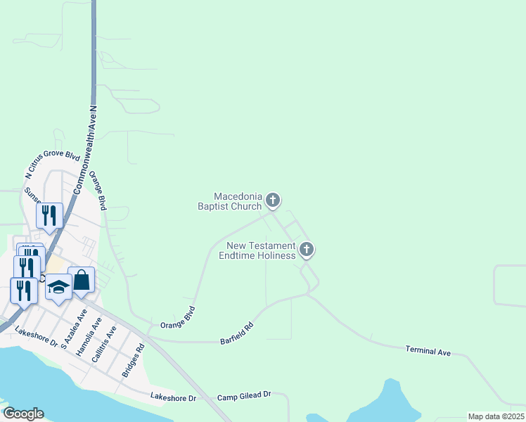 map of restaurants, bars, coffee shops, grocery stores, and more near 711 Smith Road in Polk City
