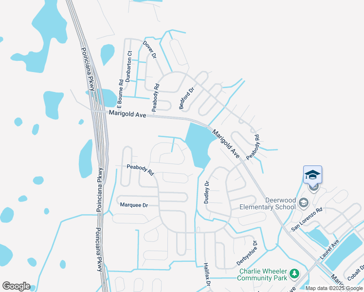 map of restaurants, bars, coffee shops, grocery stores, and more near 1155 Cambourne Drive in Kissimmee