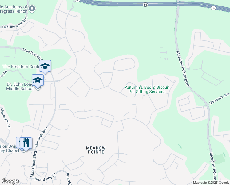 map of restaurants, bars, coffee shops, grocery stores, and more near 30764 Lindentree Drive in Wesley Chapel