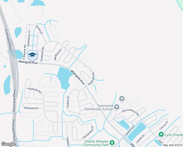 map of restaurants, bars, coffee shops, grocery stores, and more near 102 Montclair Way in Kissimmee