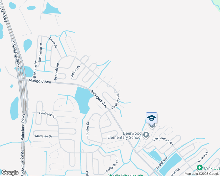 map of restaurants, bars, coffee shops, grocery stores, and more near 1201 Croydon Circle in Kissimmee