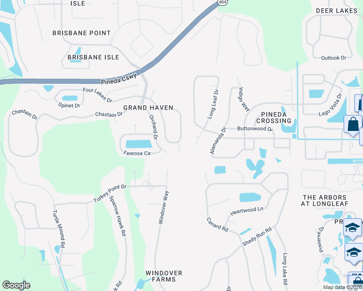 map of restaurants, bars, coffee shops, grocery stores, and more near 4983 Mandolin Court in Melbourne
