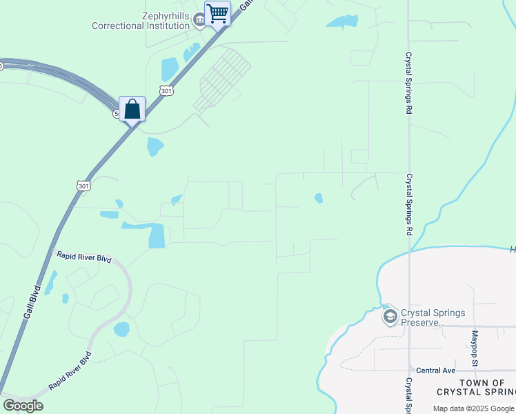 map of restaurants, bars, coffee shops, grocery stores, and more near 2145 Deer Lane in Zephyrhills