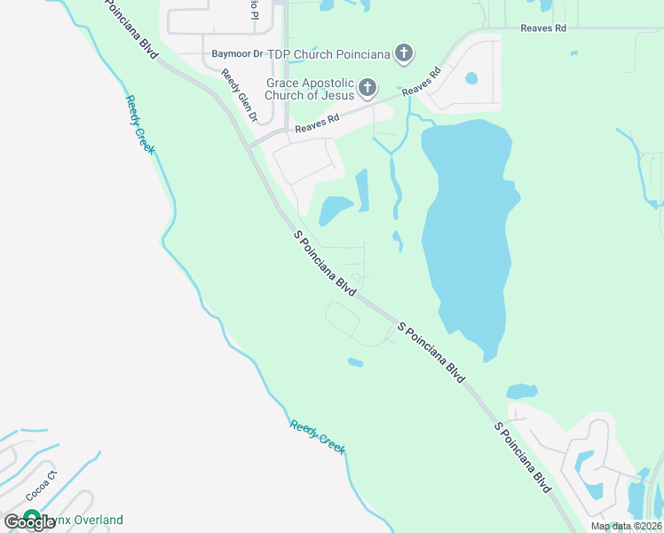 map of restaurants, bars, coffee shops, grocery stores, and more near 3458 South Poinciana Boulevard in Kissimmee