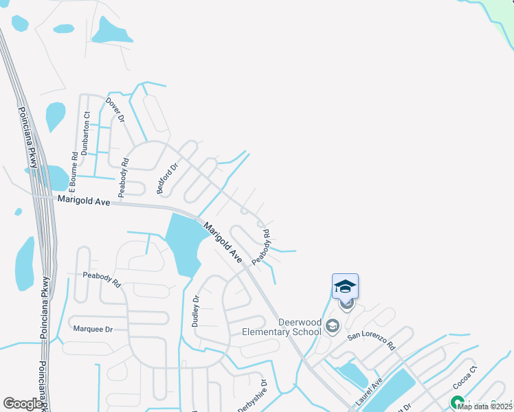 map of restaurants, bars, coffee shops, grocery stores, and more near 1201 Croydon Circle in Kissimmee