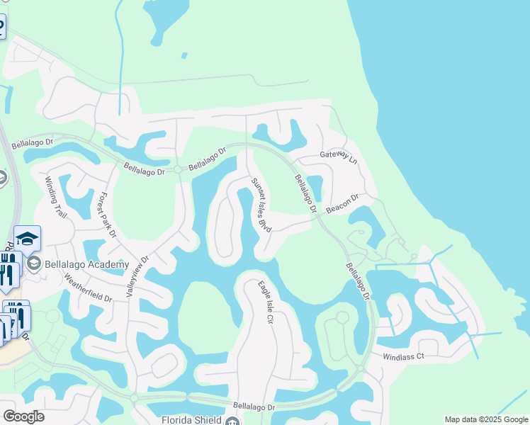 map of restaurants, bars, coffee shops, grocery stores, and more near 3537 Sunset Isles Boulevard in Kissimmee