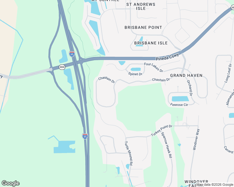 map of restaurants, bars, coffee shops, grocery stores, and more near 4429 Chastain Drive in Melbourne