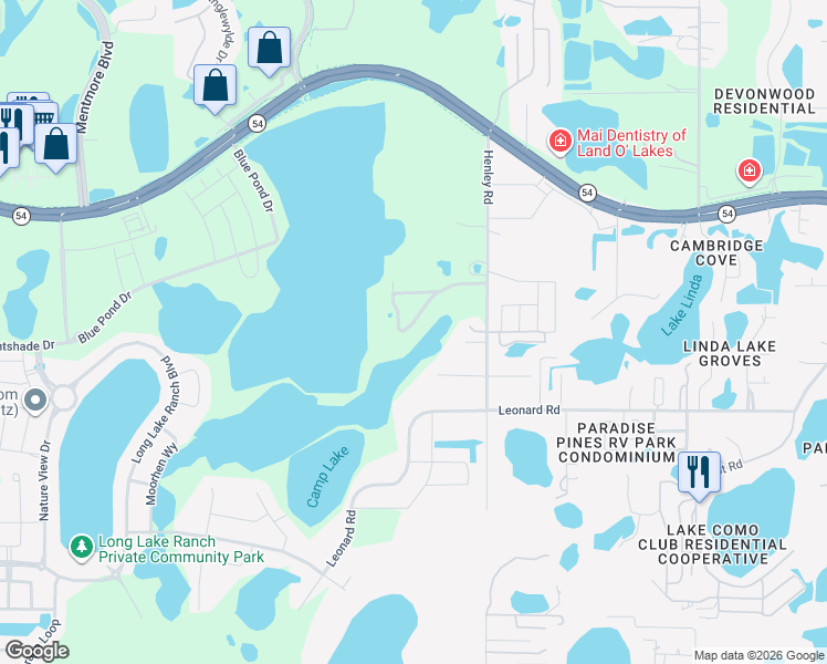 map of restaurants, bars, coffee shops, grocery stores, and more near 19760 Preservation Woods Dr in Lutz