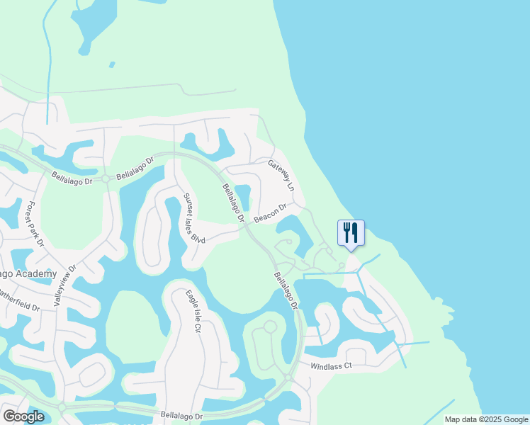 map of restaurants, bars, coffee shops, grocery stores, and more near 1461 Beacon Drive in Kissimmee