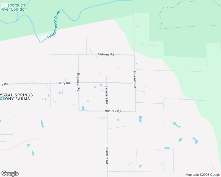 map of restaurants, bars, coffee shops, grocery stores, and more near 2142 Saunders Road in Zephyrhills