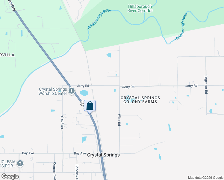 map of restaurants, bars, coffee shops, grocery stores, and more near 39912 Jerry Road in Zephyrhills