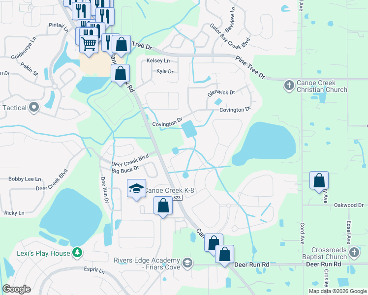 map of restaurants, bars, coffee shops, grocery stores, and more near 3839 Cabo Rojo Drive in St. Cloud