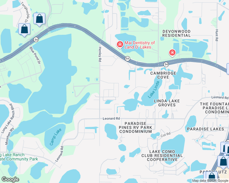 map of restaurants, bars, coffee shops, grocery stores, and more near 20439 Lou Angela Lane in Lutz