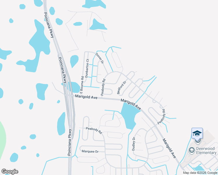 map of restaurants, bars, coffee shops, grocery stores, and more near 201 Bromwich Drive in Kissimmee