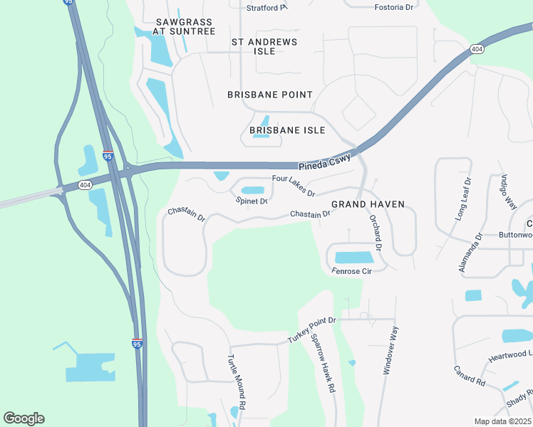 map of restaurants, bars, coffee shops, grocery stores, and more near 4991 Spinet Drive in Melbourne