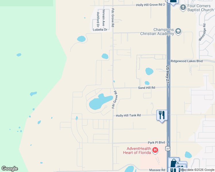 map of restaurants, bars, coffee shops, grocery stores, and more near 2205 Fdc Grove Road in Davenport