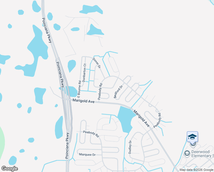 map of restaurants, bars, coffee shops, grocery stores, and more near 212 Banbury Place in Kissimmee