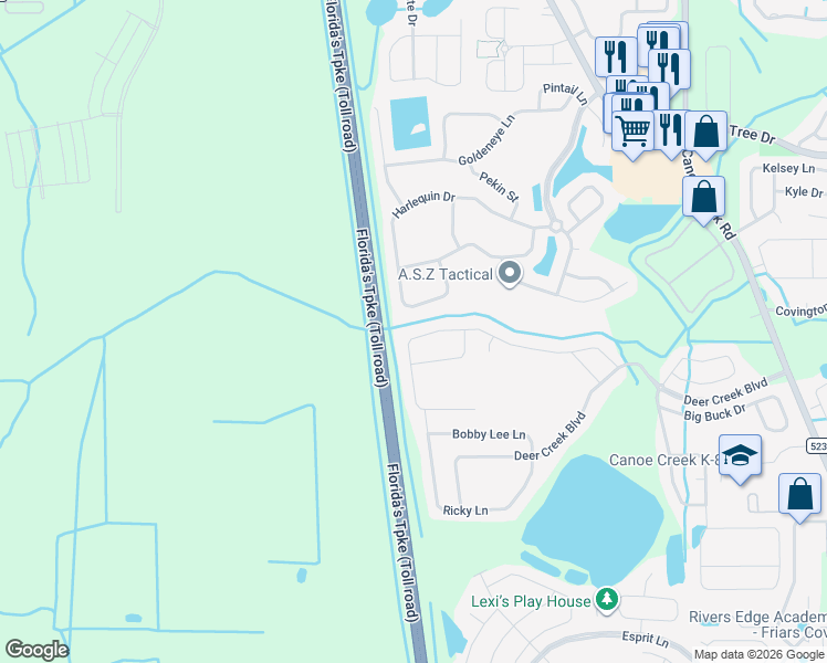 map of restaurants, bars, coffee shops, grocery stores, and more near 3579 Bristol Cove Lane in St. Cloud
