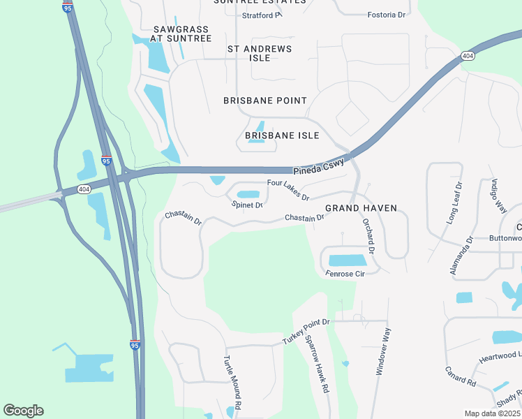 map of restaurants, bars, coffee shops, grocery stores, and more near 4991 Spinet Drive in Melbourne