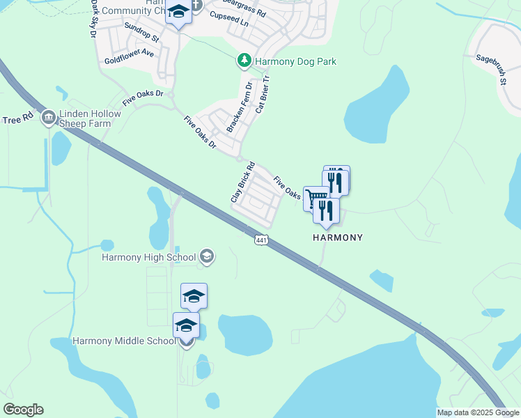 map of restaurants, bars, coffee shops, grocery stores, and more near 7152 Forty Banks Road in Saint Cloud