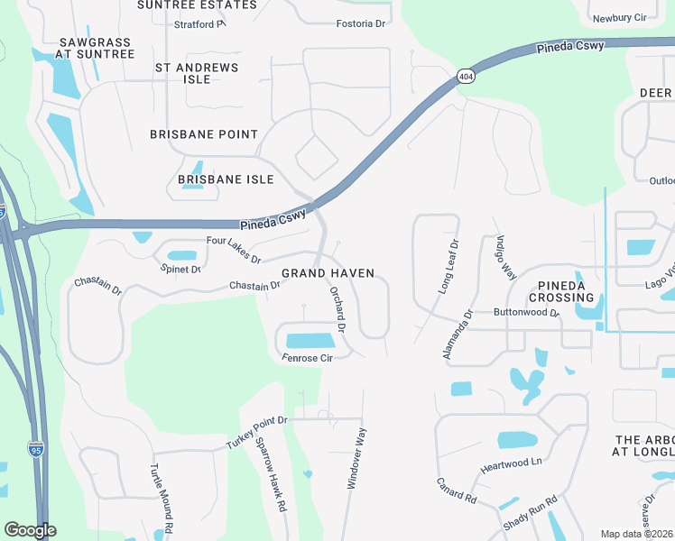 map of restaurants, bars, coffee shops, grocery stores, and more near 4112 Orchard Drive in Melbourne