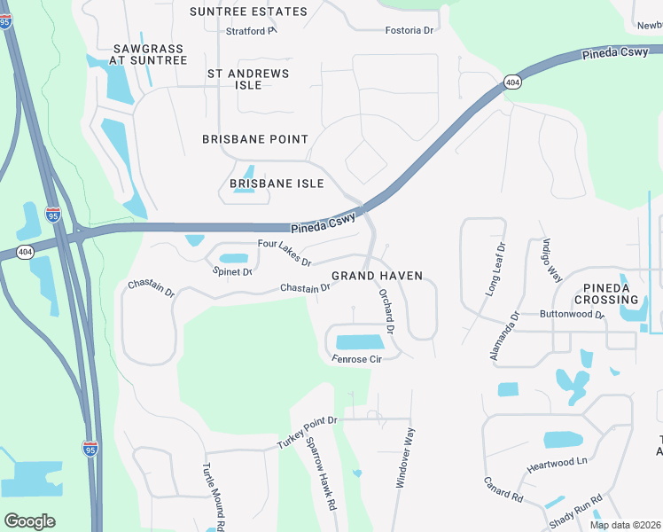 map of restaurants, bars, coffee shops, grocery stores, and more near 4028 Chastain Drive in Melbourne