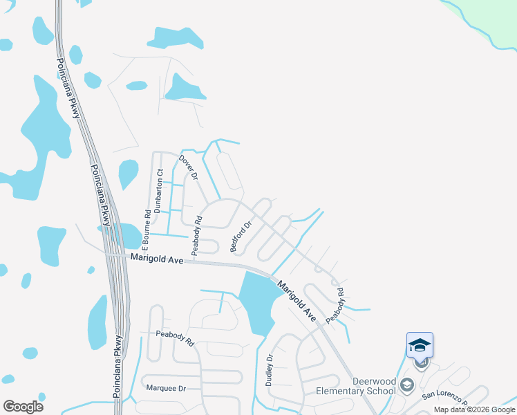 map of restaurants, bars, coffee shops, grocery stores, and more near 231 Tiffany Court in Kissimmee