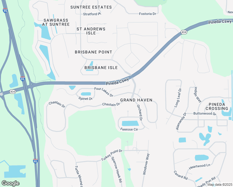 map of restaurants, bars, coffee shops, grocery stores, and more near 4086 4 Lakes Drive in Melbourne
